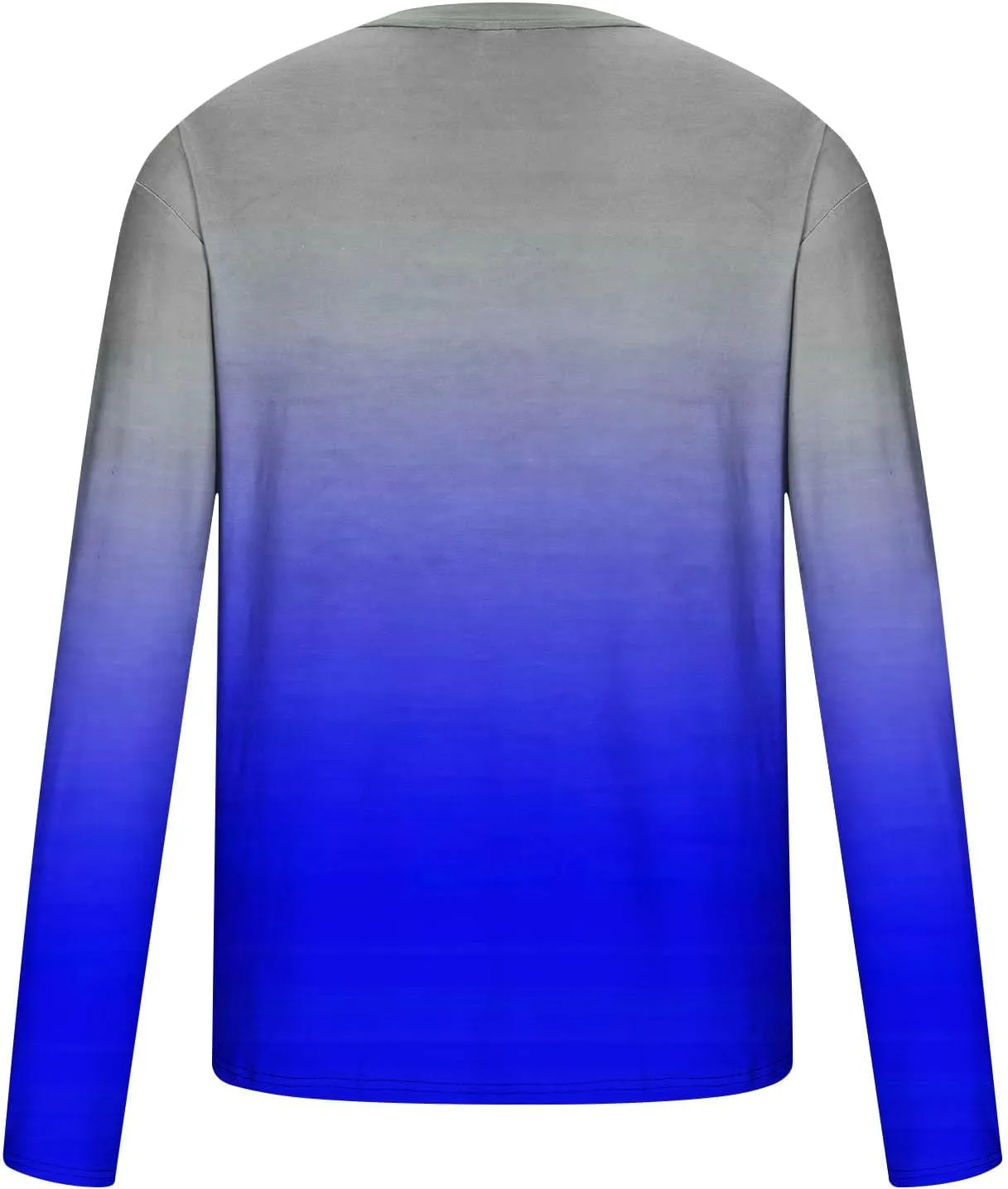 Shirts for Men Long Sleeve Casual Loose Gradient Color Print Crewneck Sweatshirt Lightweight Gym Workout Pullover Top