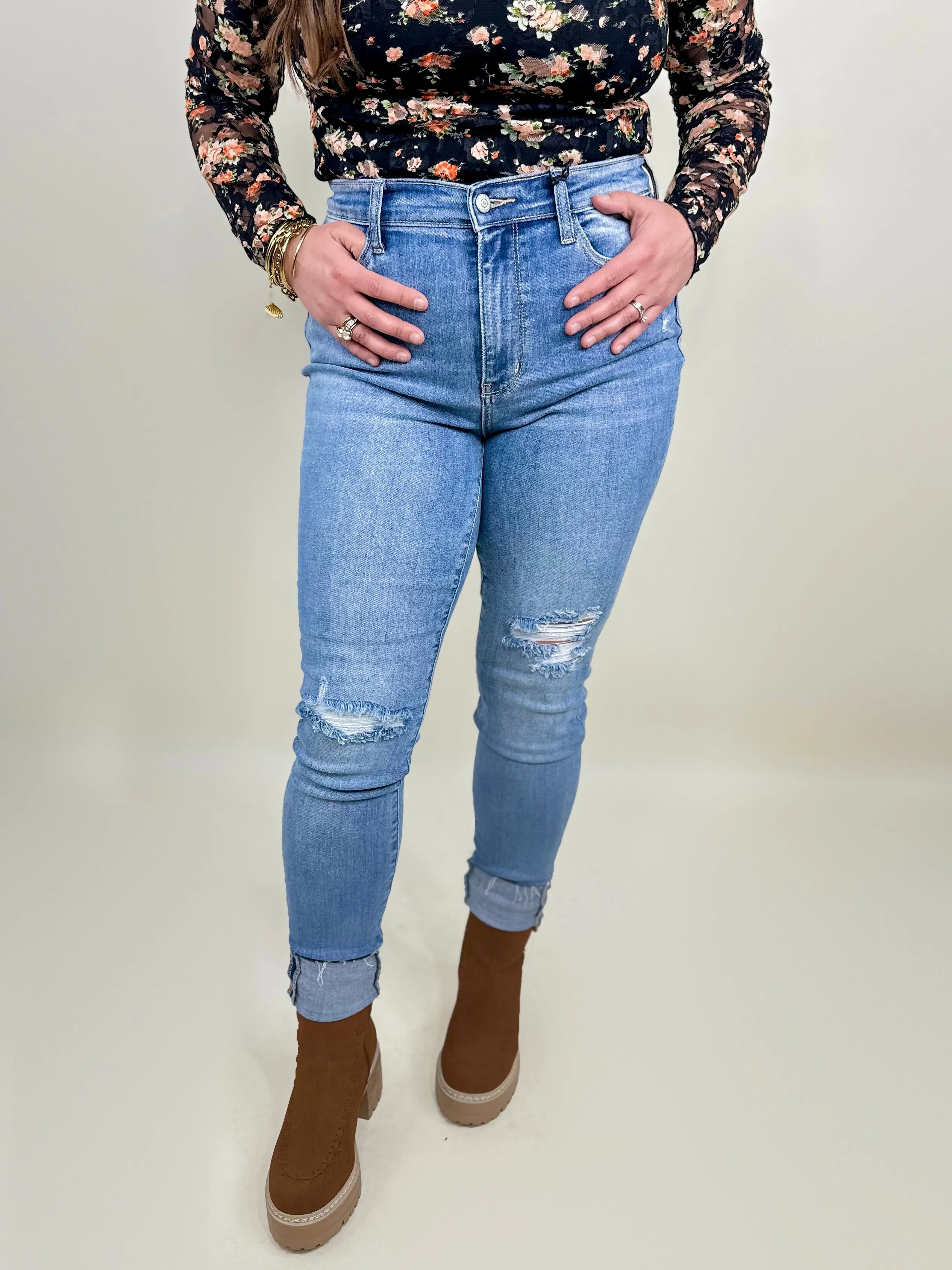 Skip in My Step Skinny Jeans by Judy Blue
