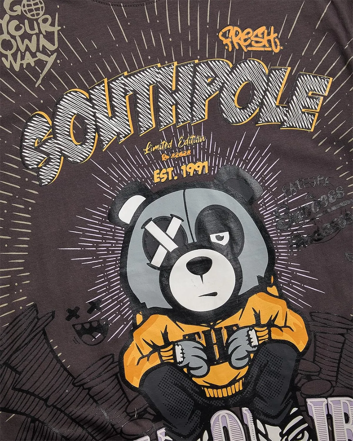 Southpole Mens Graphic T-Shirts - Stylish Cotton Blend Pullover Short Sleeve Crewneck Streetwear Graphic Tee for Men (S-XXL)