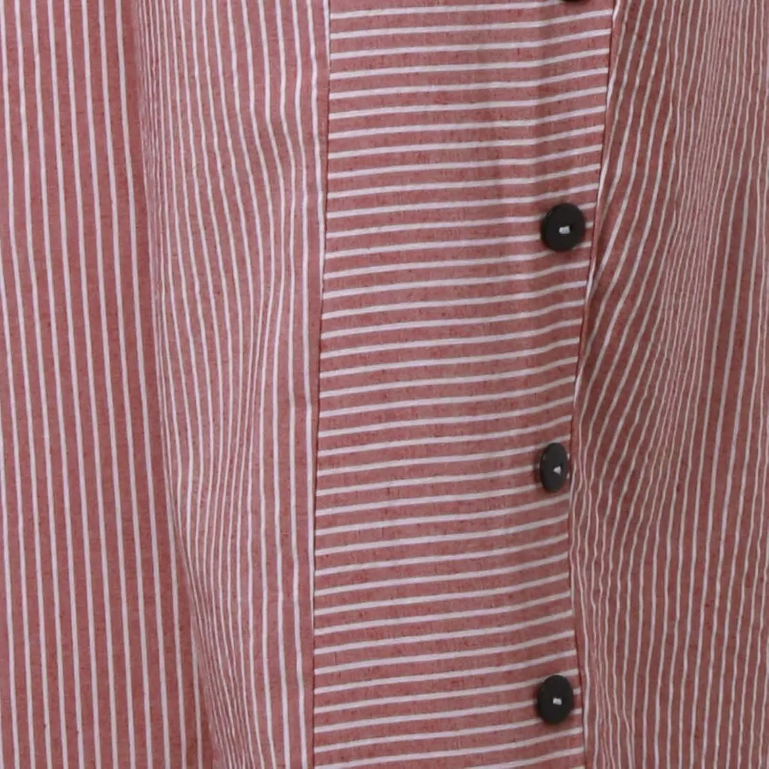 Striped Summer Linen Pants Women Casual Wide Straight Leg Side Button Elastic Waist Pants Baggy Lightweight Pants with Pocket