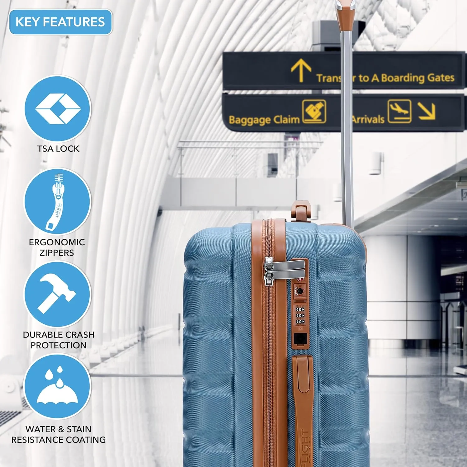 Suitcase Medium Checked Luggage TSA Lock Easy Glide Silent Double Spinner Wheels Durable Hardside Lightweight Luggage With All Parts Size Measuring 27x16x11 - Packing Size 24x15x10