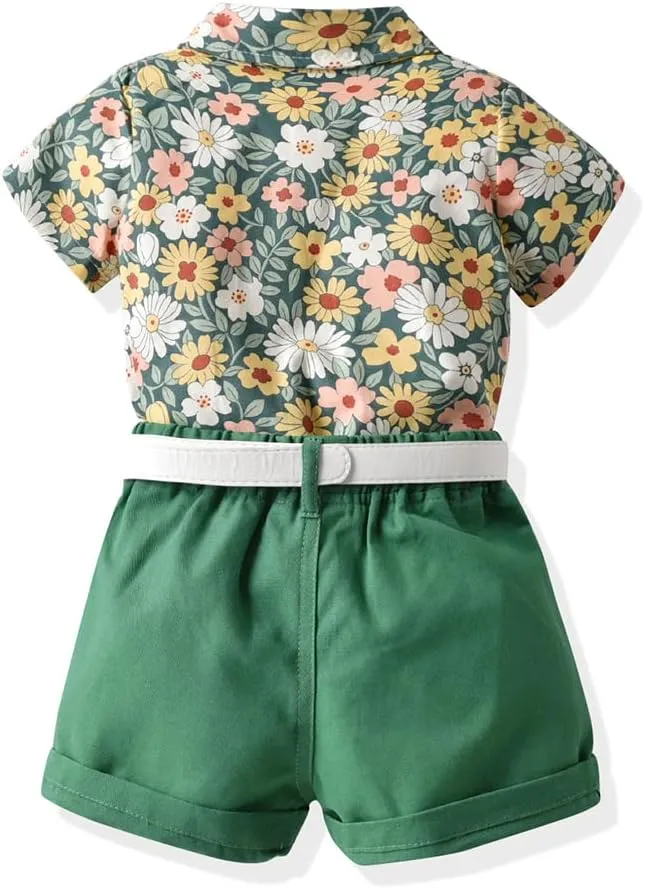 Summer Brother and Sister Matching Outfits Toddler Boys Gentleman Suits Infant Girls Dresses