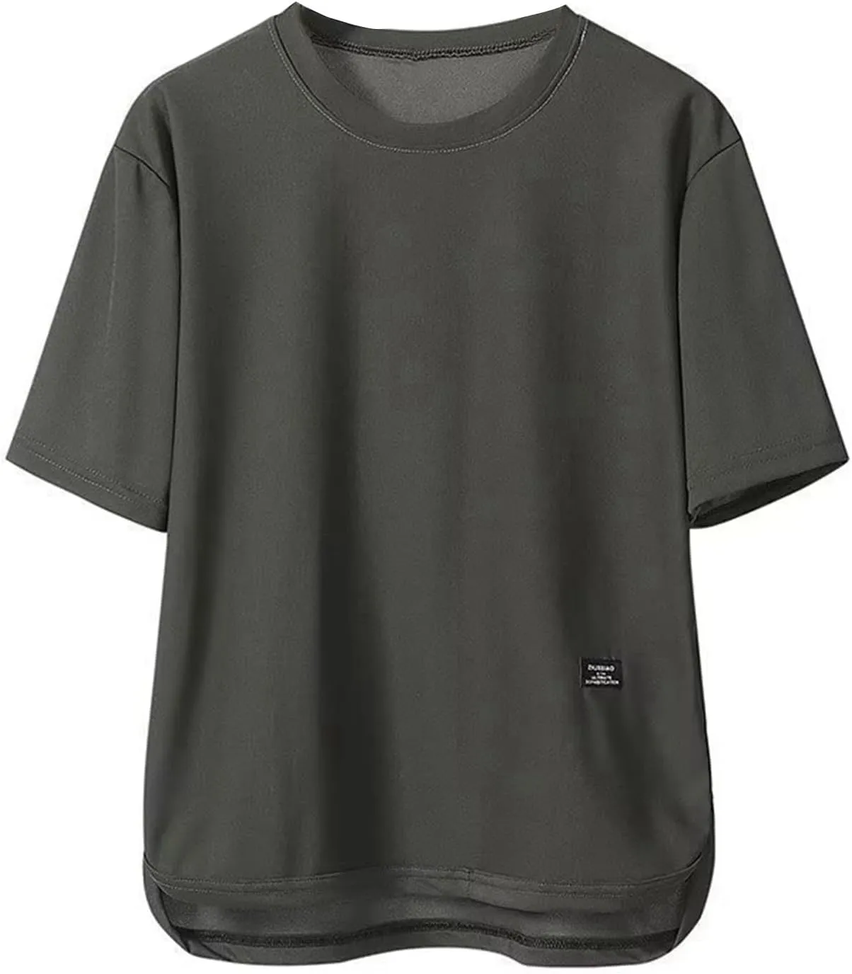 Summer Shirts for Men Solid Color Short Sleeve Crew Neck Fashion Athletic Sport Pants Fresh Trendy T-Shirts