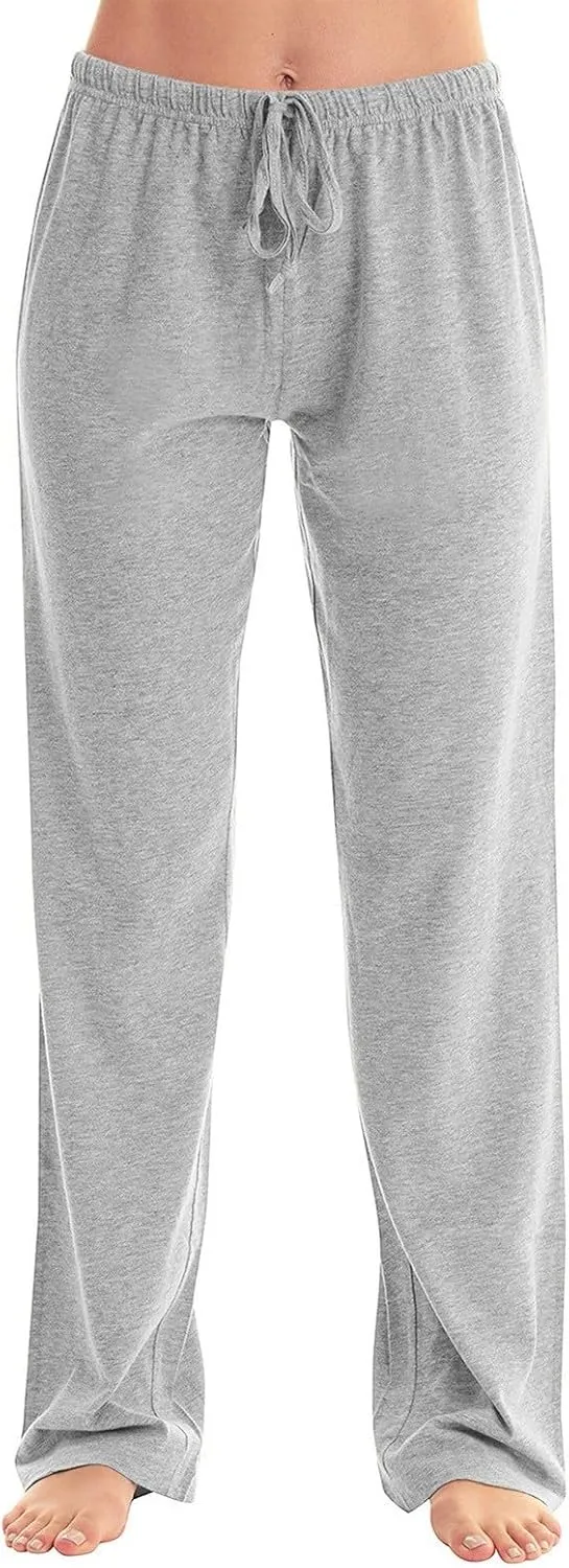 Sweatpants for Women High Waist Drawstring Baggy Jogger Pants Solid Color Straight Leg Yoga Sport Slacks