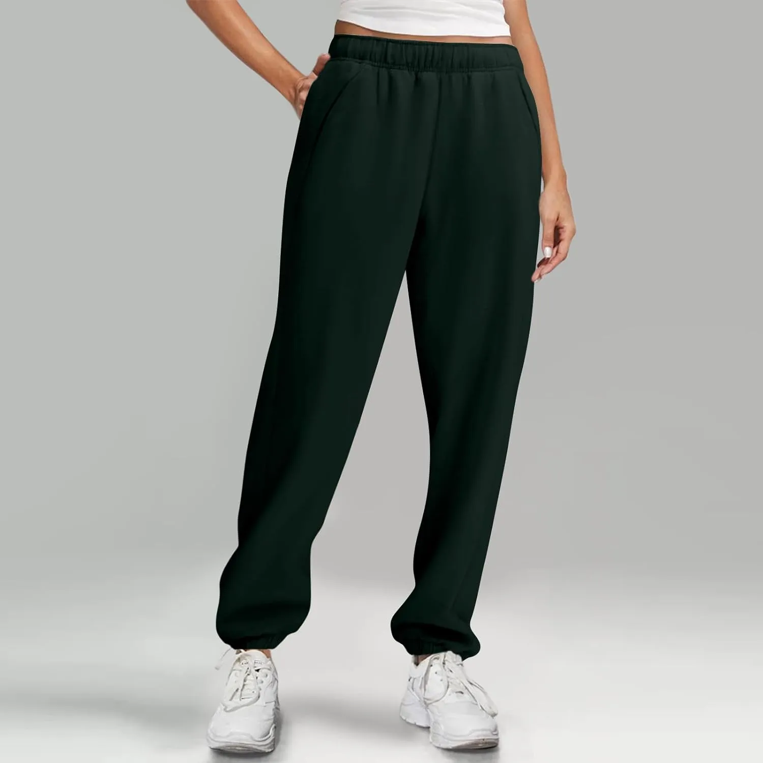 Sweatpants Women Casual Cinch Bottom Sweatpants Y2K High Waisted Athletic Joggers Fashion Sports Pants with Pockets