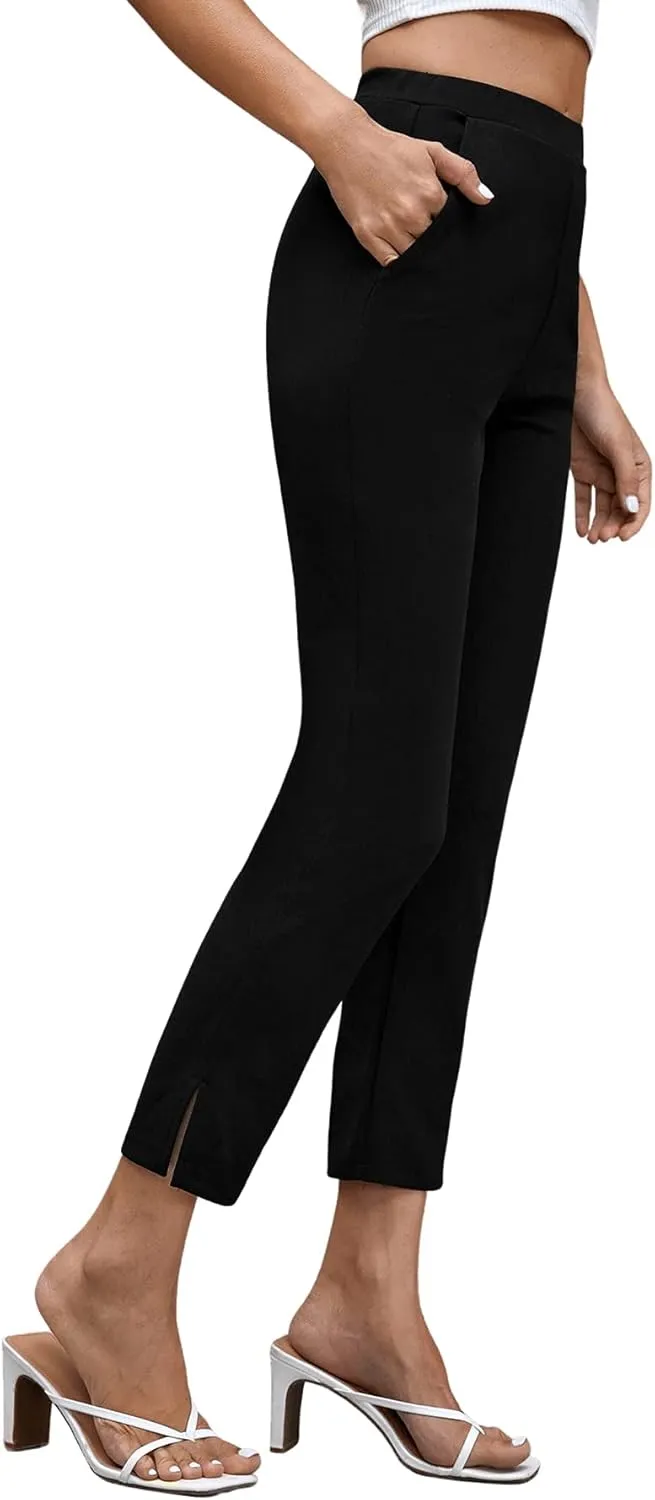 SweatyRocks Women's Pants Casual High Waist Skinny Leggings Stretchy Work Pants