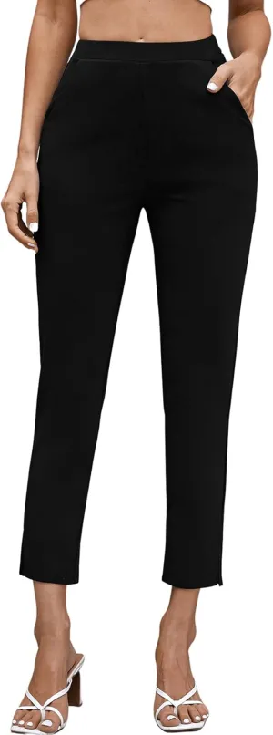 SweatyRocks Women's Pants Casual High Waist Skinny Leggings Stretchy Work Pants