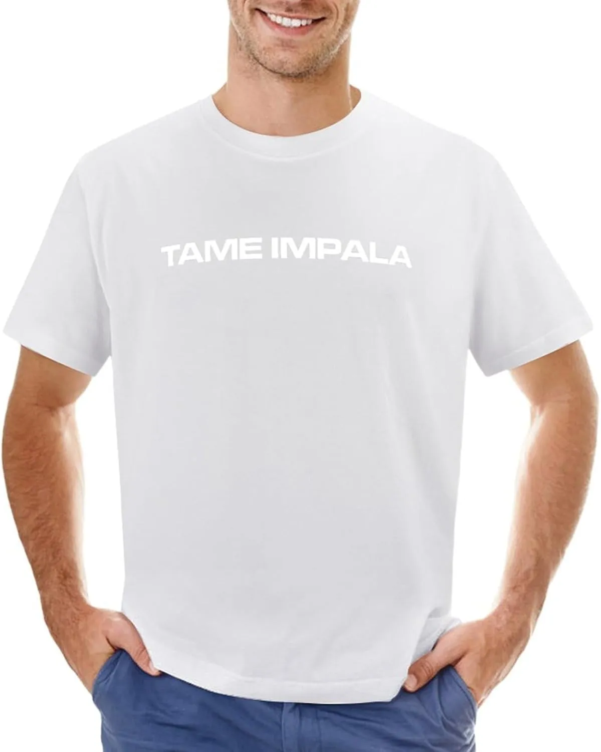 Tame Music Impala Men's T-Shirts Classic Crewneck Casual Short Shirt Cotton Teens Tee Tops