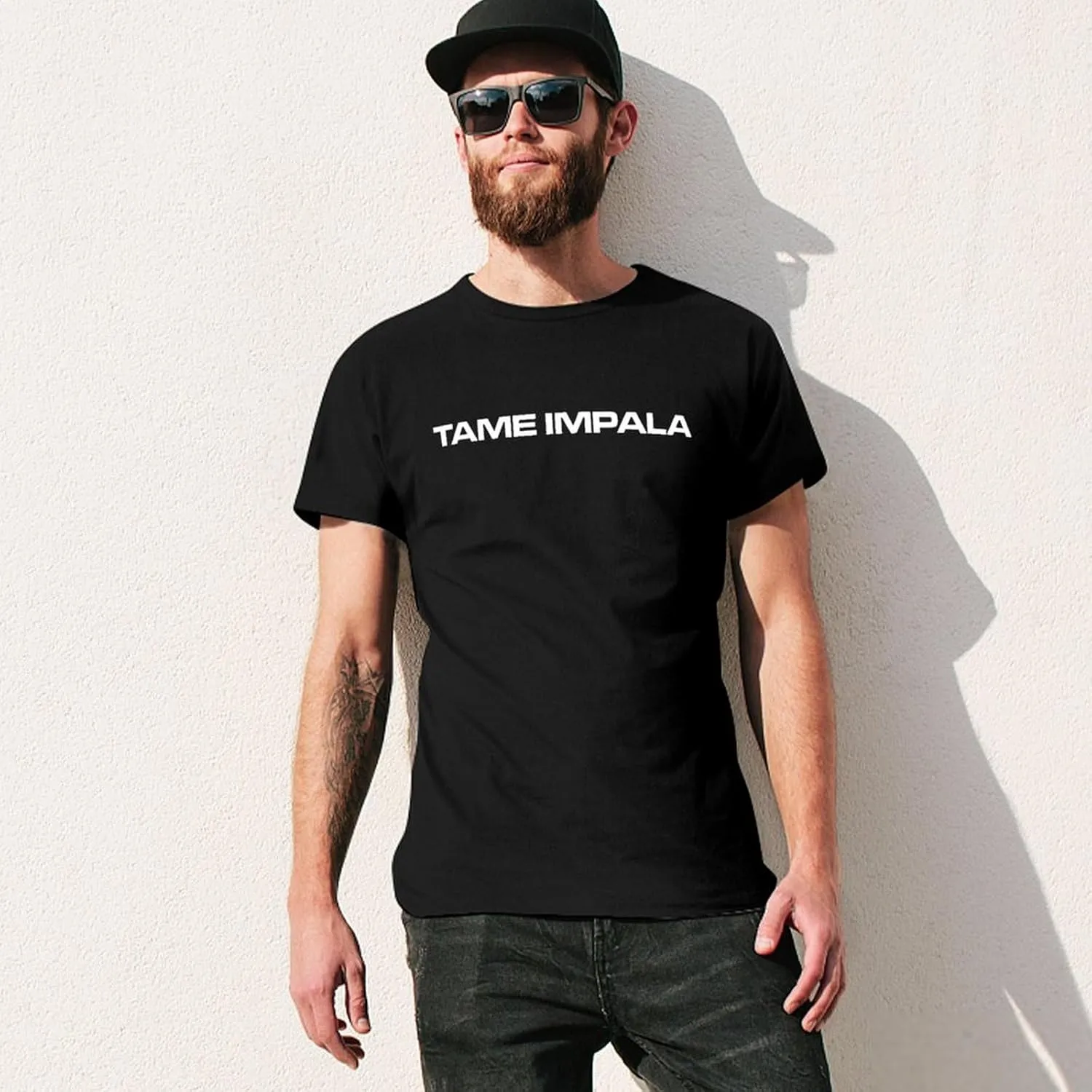 Tame Music Impala Men's T-Shirts Classic Crewneck Casual Short Shirt Cotton Teens Tee Tops