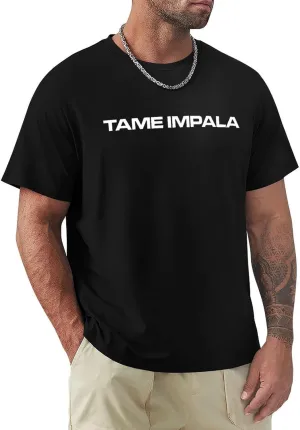 Tame Music Impala Men's T-Shirts Classic Crewneck Casual Short Shirt Cotton Teens Tee Tops