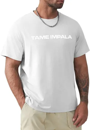 Tame Music Impala Men's T-Shirts Classic Crewneck Casual Short Shirt Cotton Teens Tee Tops