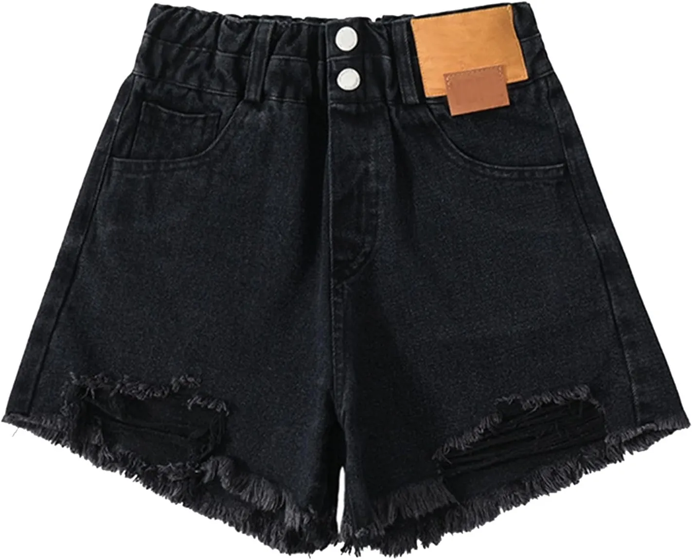 Teen Girls Cute Ripped Jean Shorts High Waisted Raw Hem Denim Shorts for Kids Girls Wide Leg Trendy Denim Hot Pants