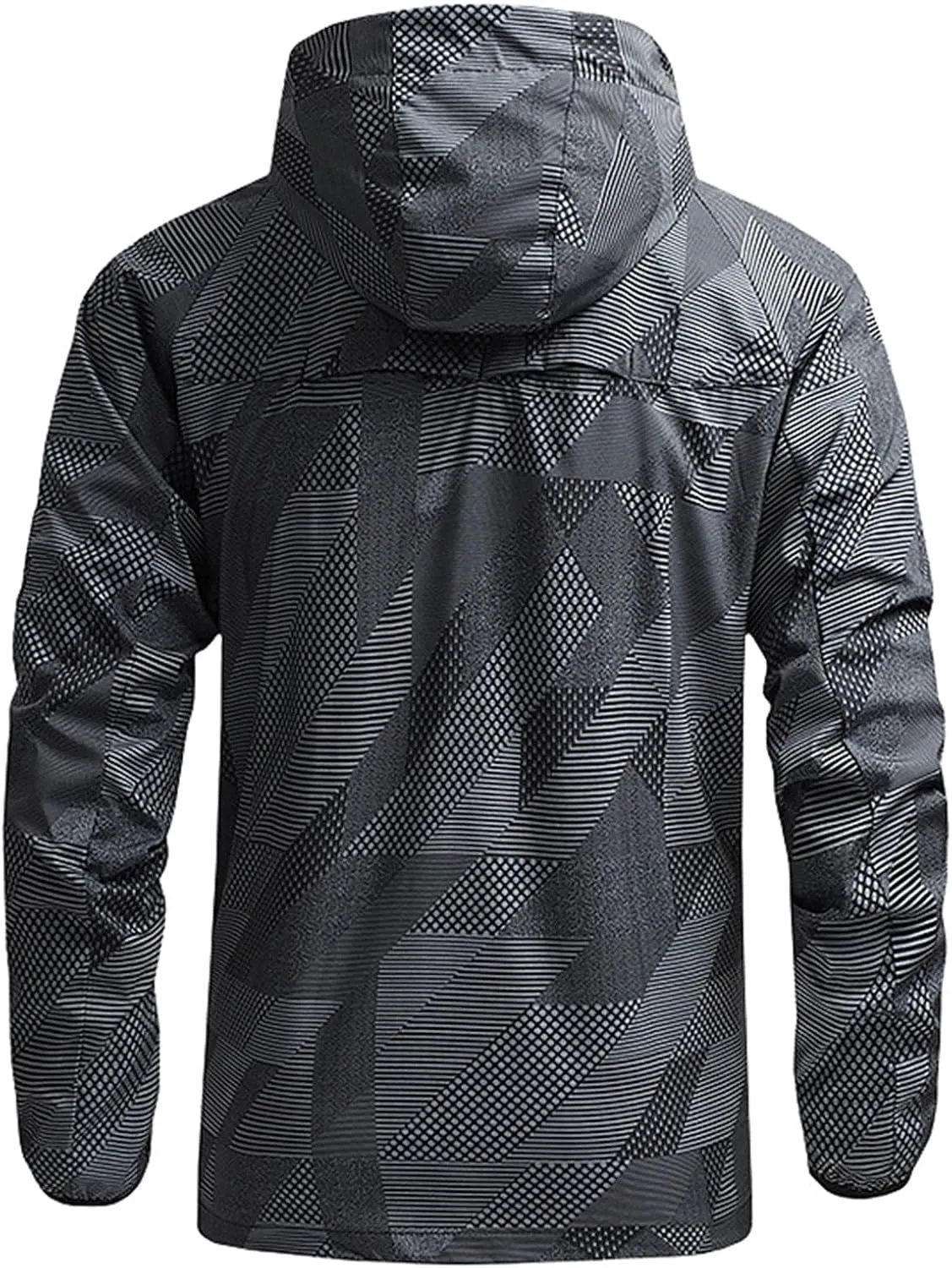 Thatrich Camo Raincoat for Men Waterproof Lightweight Jacket Windbreaker Jackets Hooded Coat Slim Fit Hoodie Coats for Hiking