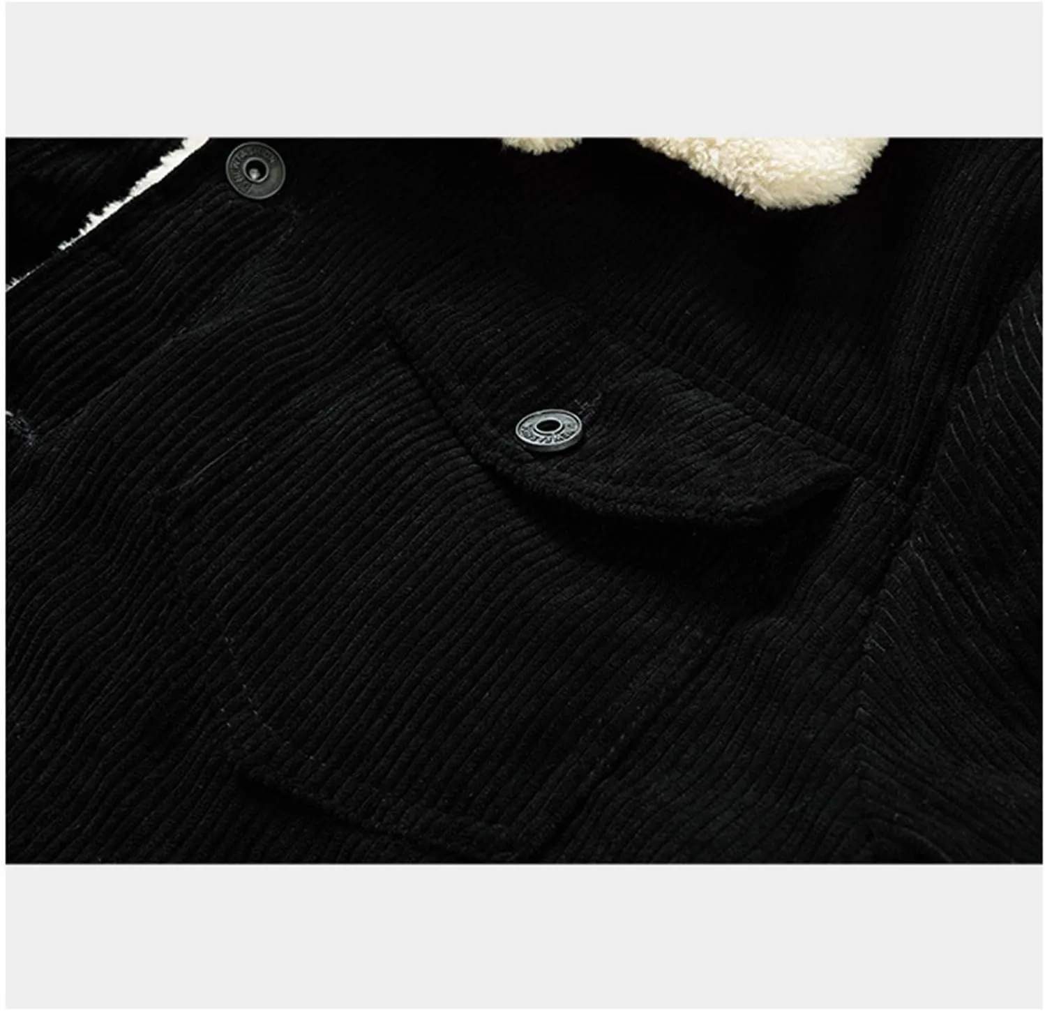 Thatrich Men's Sherpa Lined Jacket Fleece Button Up Shirt Fuzzy Warm Top Long Sleeve Winter Coat Lapel Shirt Casual Outerwear