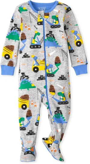 The Children'S Place Baby-Boys And Toddler Long Sleeve 100% Cotton Zip-Front One Piece Footed Pajamas
