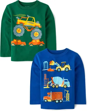 The Children's Place Baby Boys' Dino Long Sleeve Graphic T-Shirts