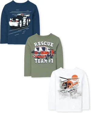 The Children's Place Baby Boys' Dino Long Sleeve Graphic T-Shirts