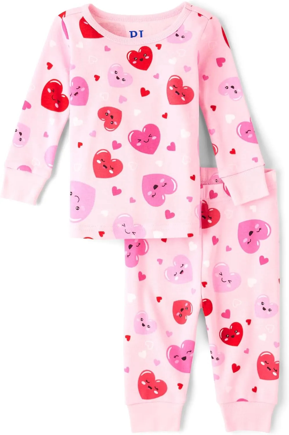 The Children's Place Baby Girls' and Toddler 100% Cotton Long Sleeve Top and Pants,2 Piece Pajama Set