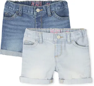 The Children's Place Baby Girls' and Toddler Jean Midi Shorts