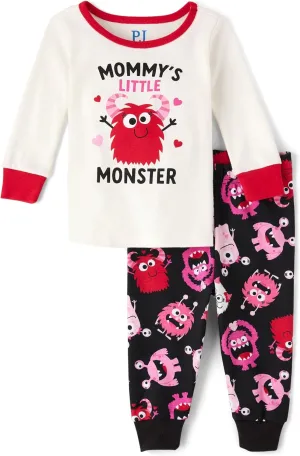 The Children's Place Baby Girls' and Toddler Long Sleeve Top and Pants Snug Fit 100% Cotton 2 Piece Pajama Set