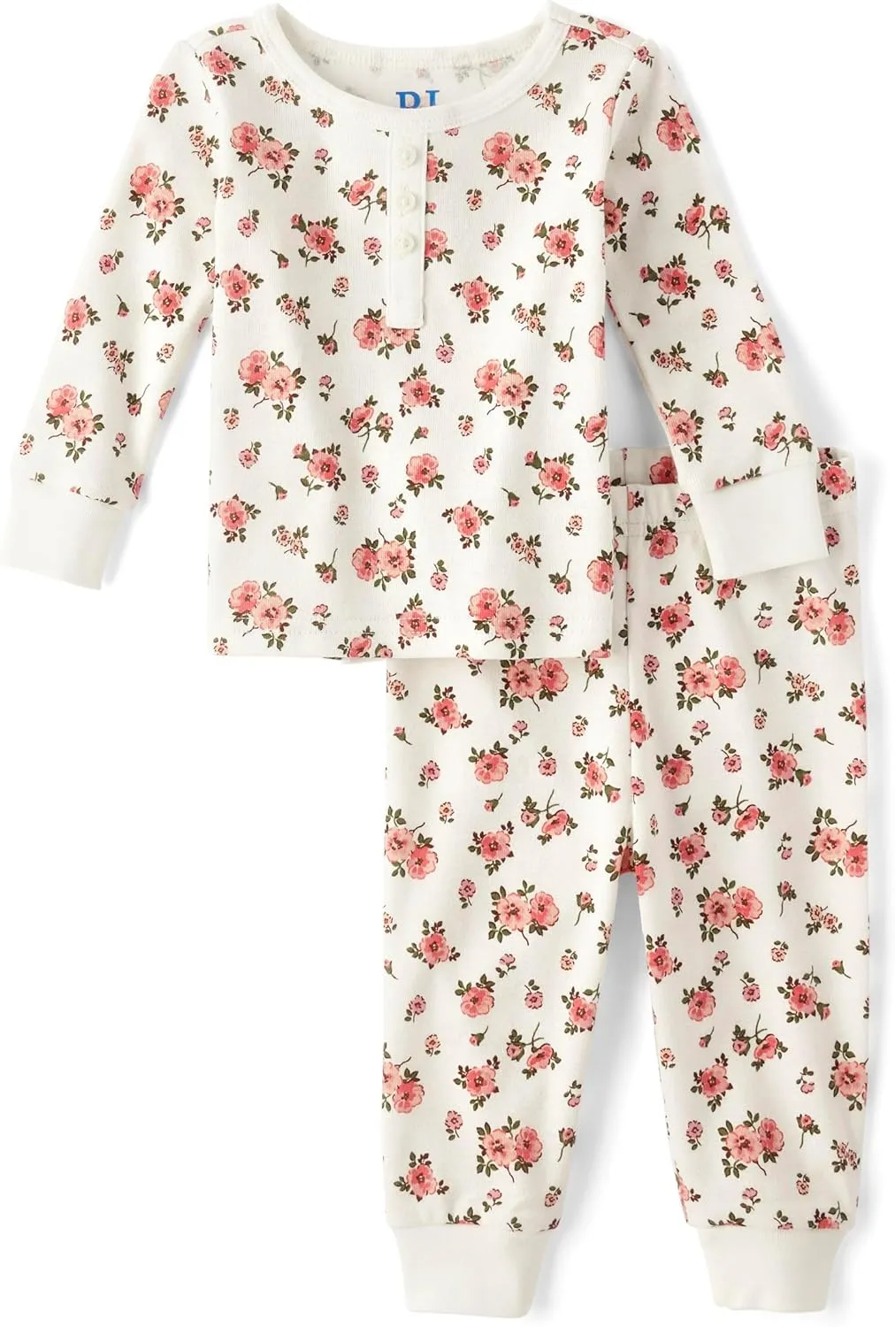 The Children's Place Baby Girls' and Toddler Long Sleeve Top and Pants Snug Fit 100% Cotton 2 Piece Pajama Set
