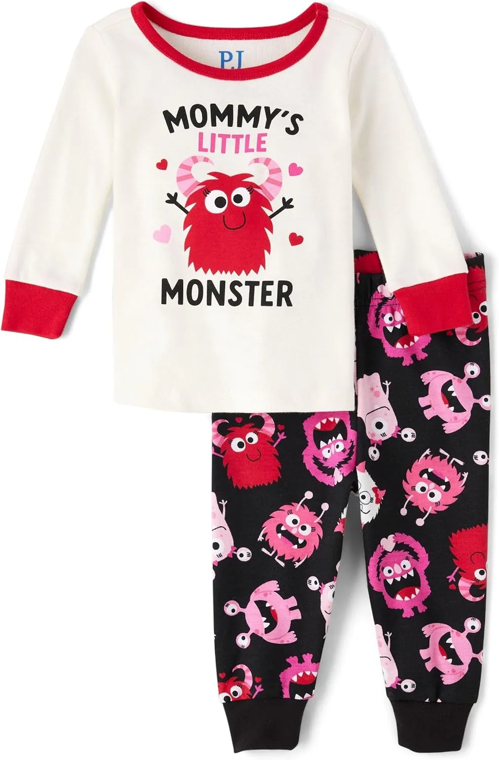 The Children's Place Baby Girls' and Toddler Long Sleeve Top and Pants Snug Fit 100% Cotton 2 Piece Pajama Set