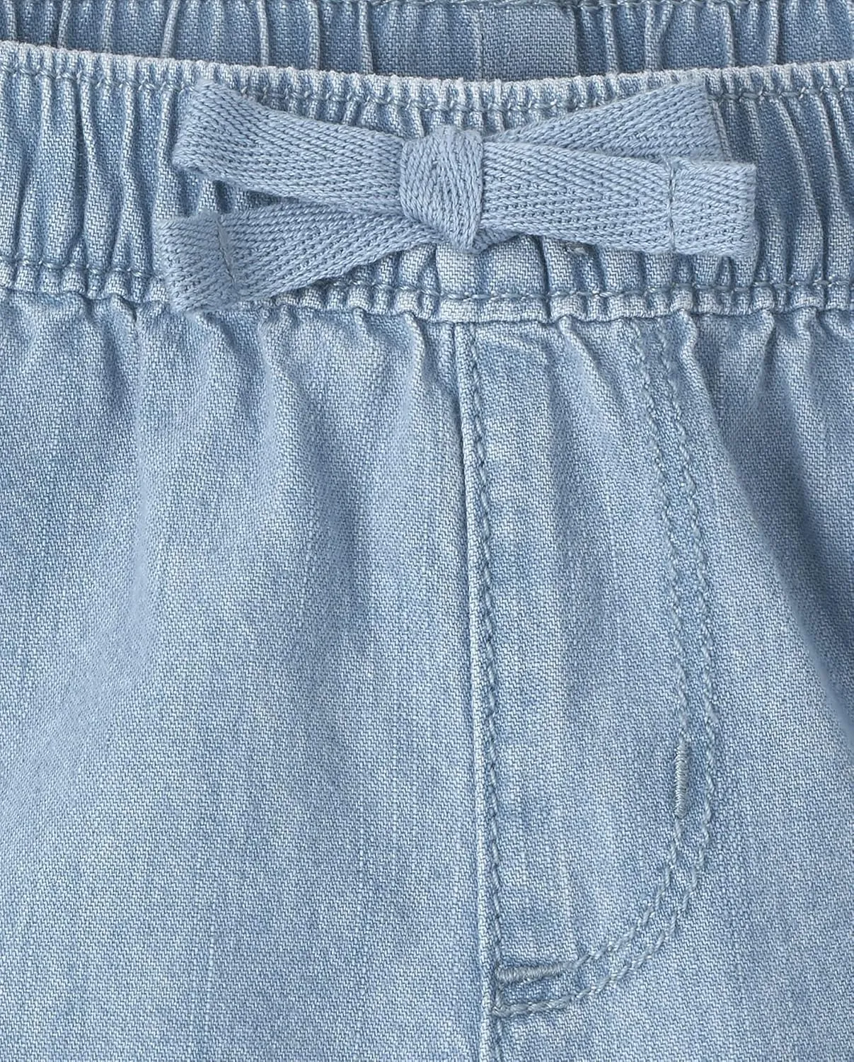The Children's Place Baby Girls' and Toddler Tie Front Denim Pull On Shorts