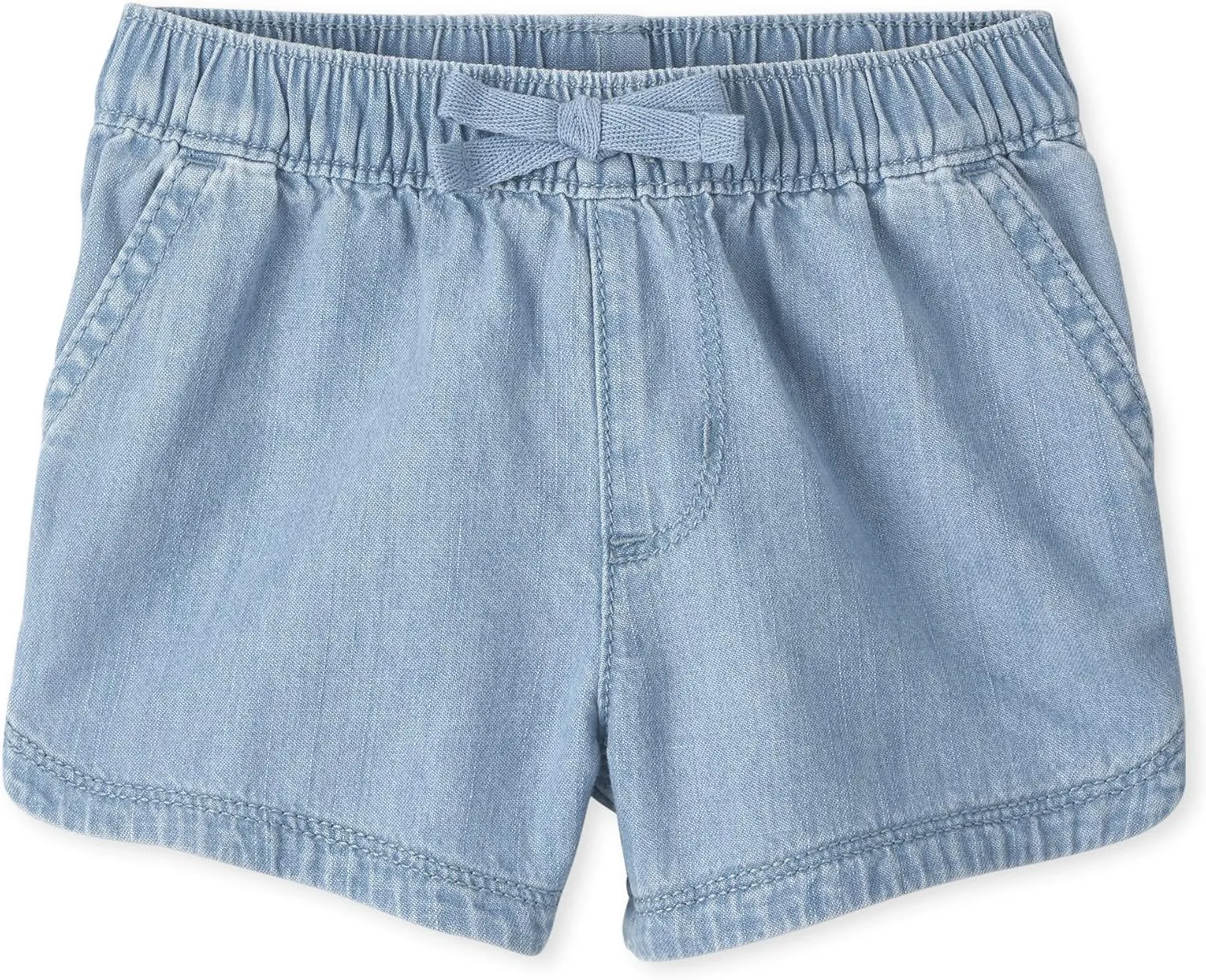 The Children's Place Baby Girls' and Toddler Tie Front Denim Pull On Shorts