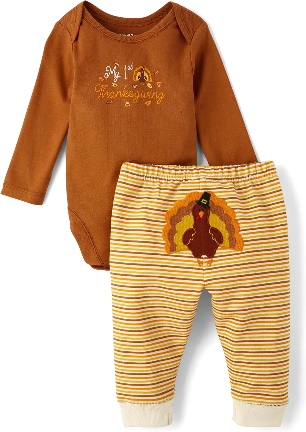 The Children's Place Baby My First,Long Sleeve Bodysuit and Pants, 2 Piece Set,