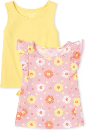 The Children's Place Baby Toddler Girls Tie Front Tank Top 2-Pack