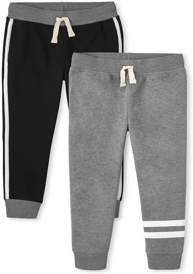 The Children's Place Boys' Active Fleece Jogger Pants,multipacks