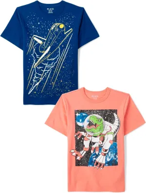 The Children's Place Boys' Assorted Everyday Short Sleeve Graphic T-Shirts, Multipack