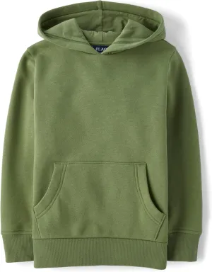 The Children's Place Boys' Long Sleeve Fleece Hooded Pullover Sweatshirt