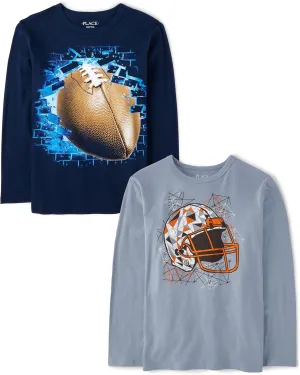 The Children's Place Boys' Sports Long Sleeve Graphic T-Shirts,multipacks