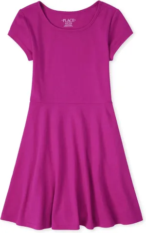 The Children'S Place Girls Short Sleeve Basic Skater Dress