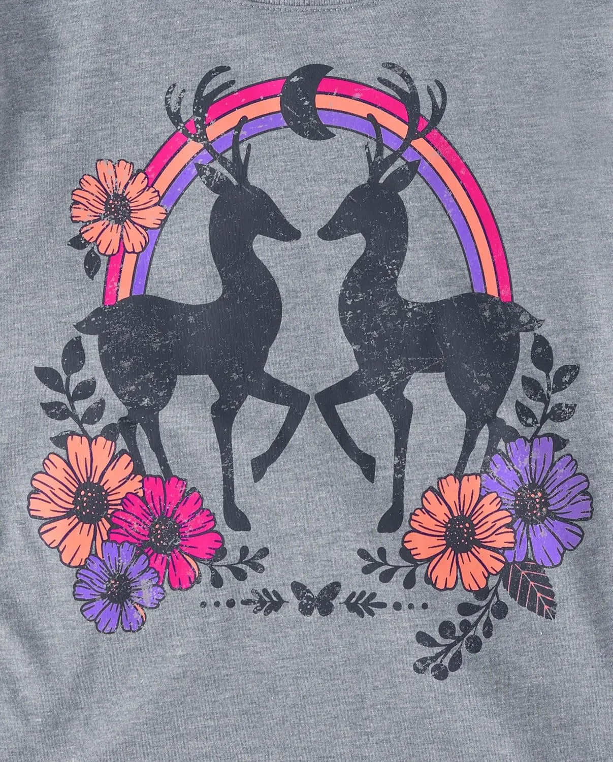The Children's Place Girls Unicorn Long Sleeve Graphic T-Shirts,Multipacks Deer/Unicorn Face 2-Pack Small