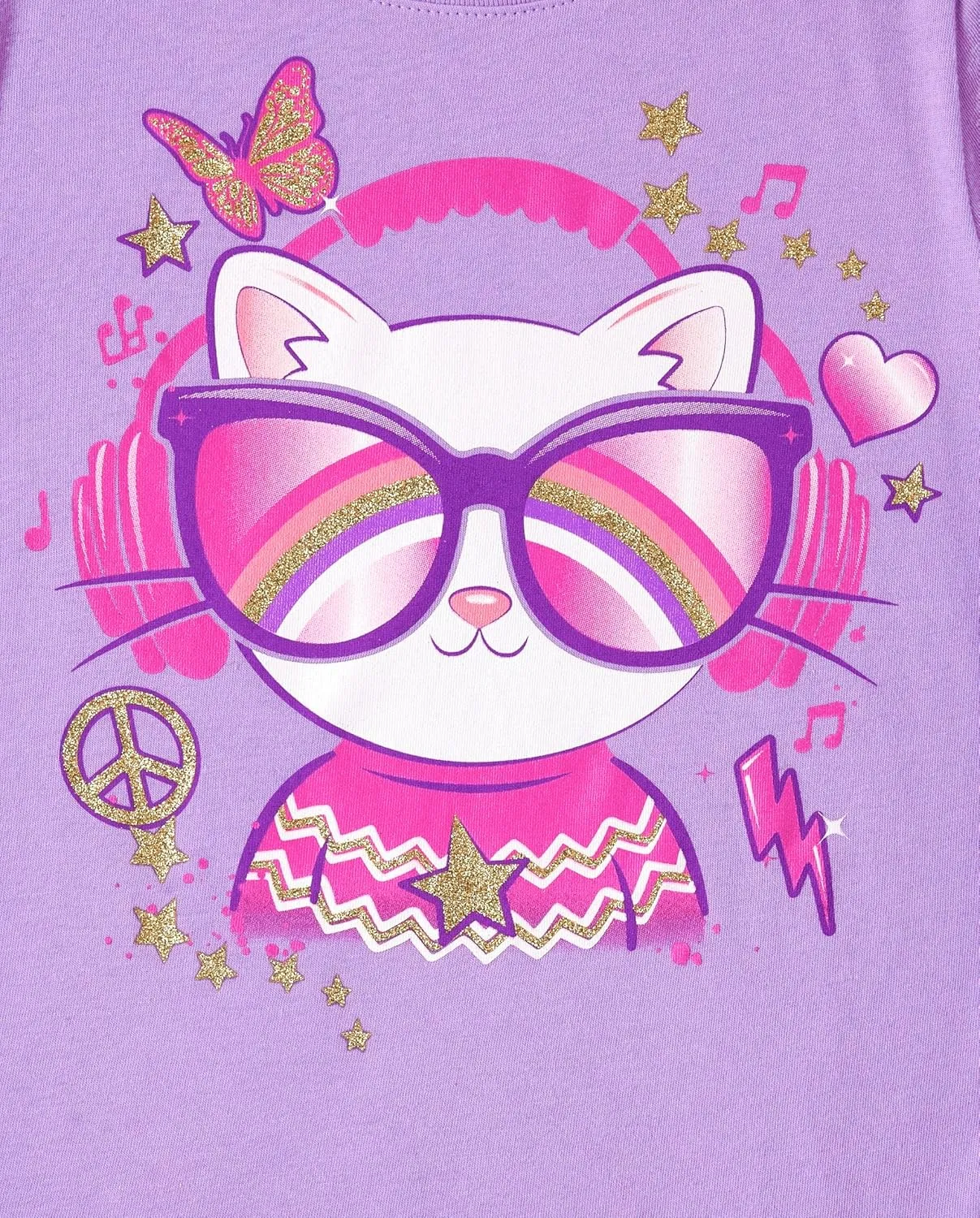The Children's Place Girls Unicorn Long Sleeve Graphic T-Shirts,Multipacks Rainbow/Music Cat/Unicorn 3-Pack Small