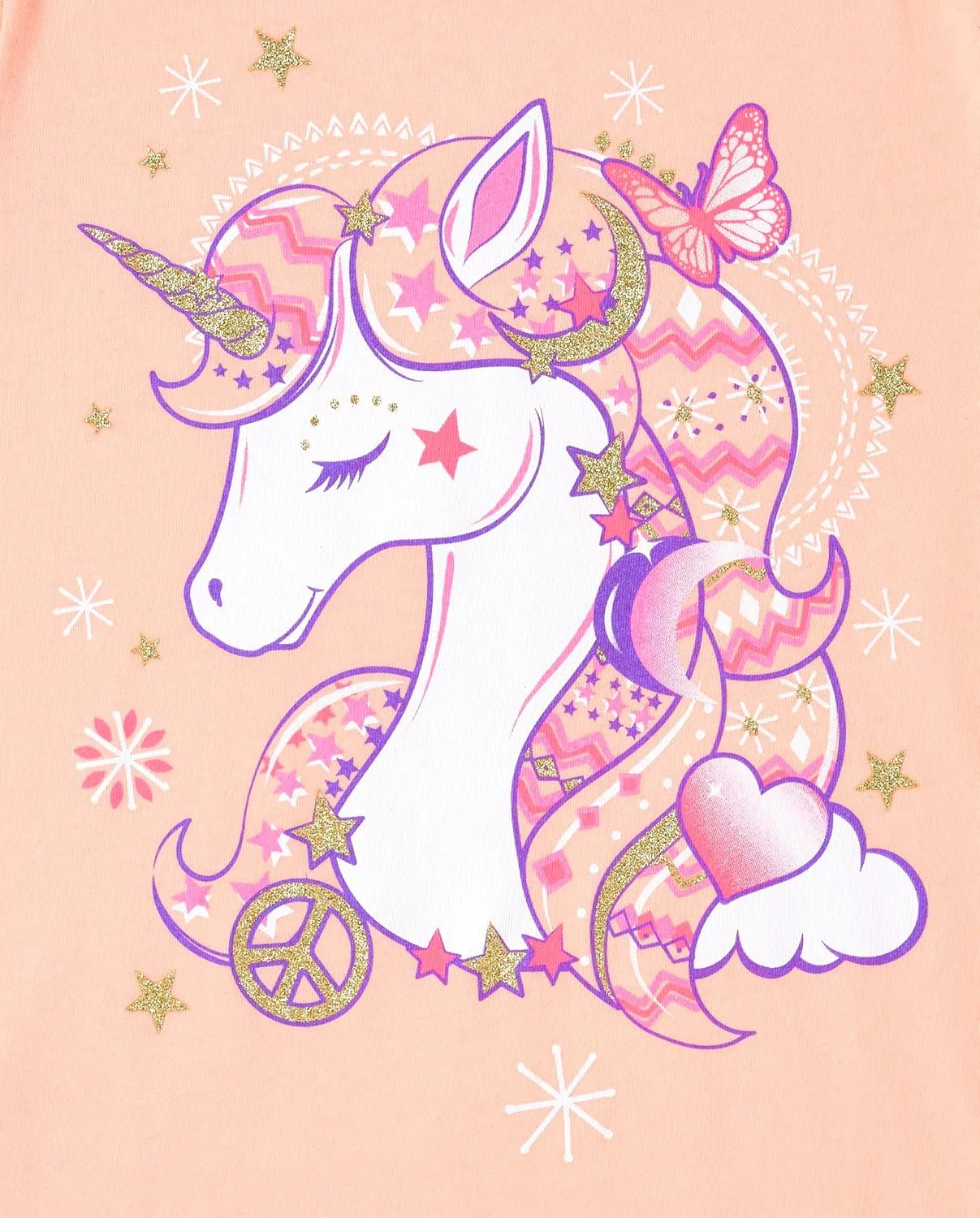 The Children's Place Girls Unicorn Long Sleeve Graphic T-Shirts,Multipacks Rainbow/Music Cat/Unicorn 3-Pack Small