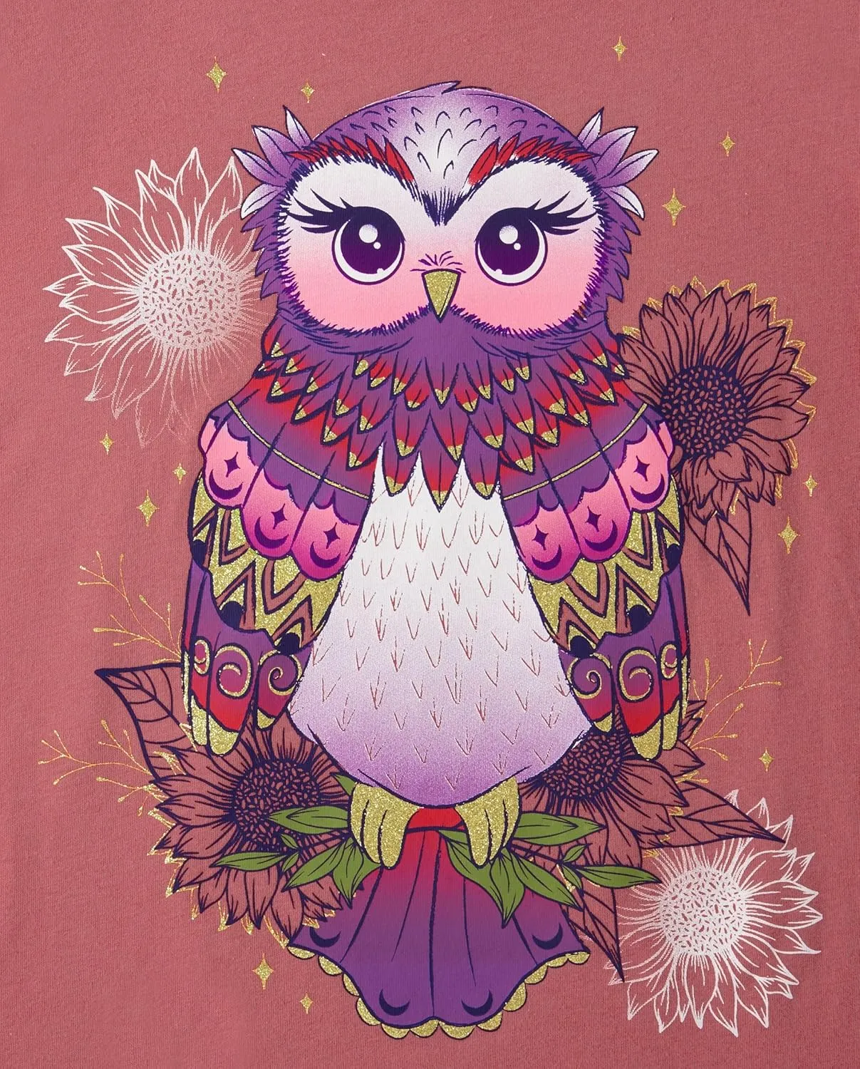 The Children's Place Girls Unicorn Long Sleeve Graphic T-Shirts,Multipacks Unicorn/Owl 2-Pack Small