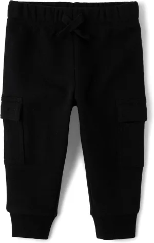 The Children's Place,Baby Boys,and Toddler Fleece Jogger Pants,Black Cargo,4 Years