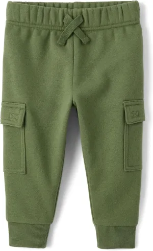 The Children's Place,Baby Boys,and Toddler Fleece Jogger Pants,Olive Cargo,3 Years