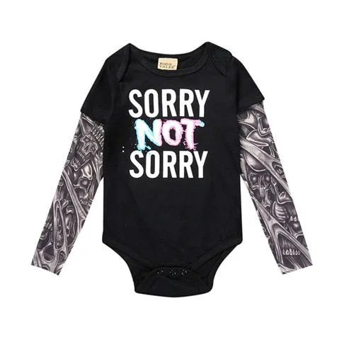 Toddler Baby Clothes Girls Boys Tattoo Print Romper Jumpsuit Onesies -125