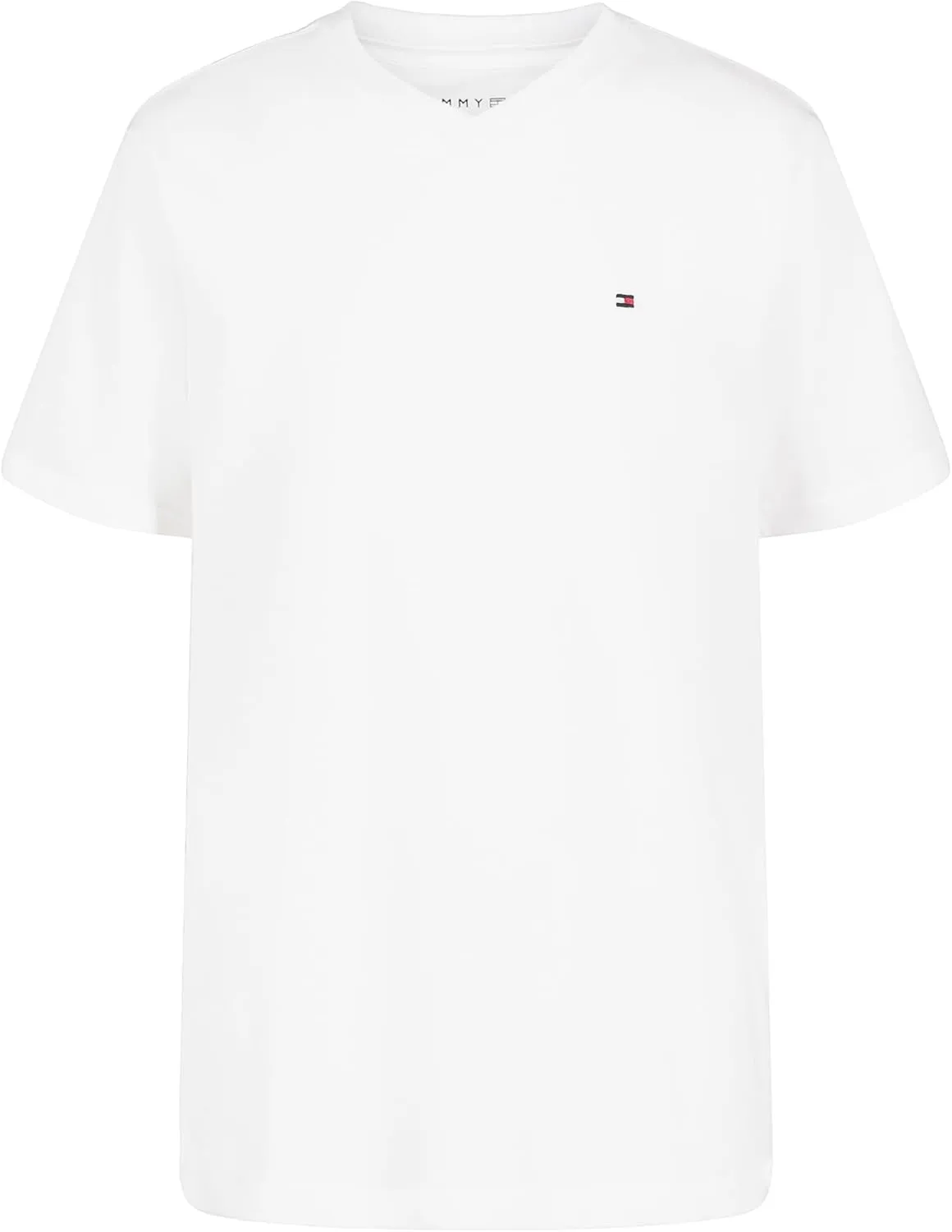 Tommy Hilfiger Boy's Short Sleeve Flag Solid V-neck T-shirt