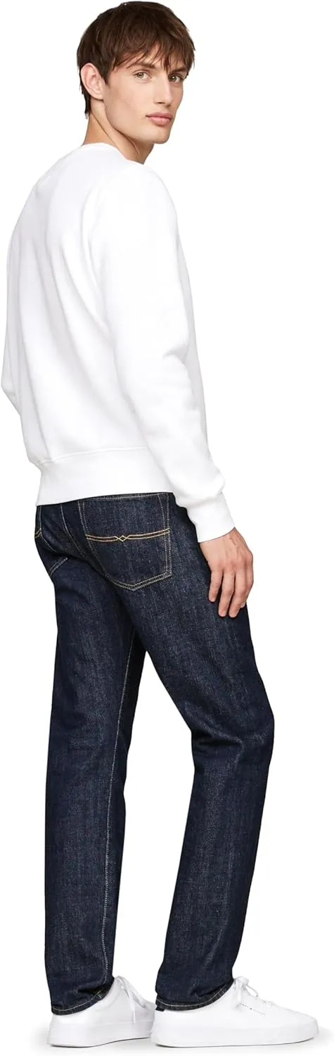 Tommy Hilfiger Men's Medium Weight Crewneck Sweatshirt with Embroidered Flag Logo