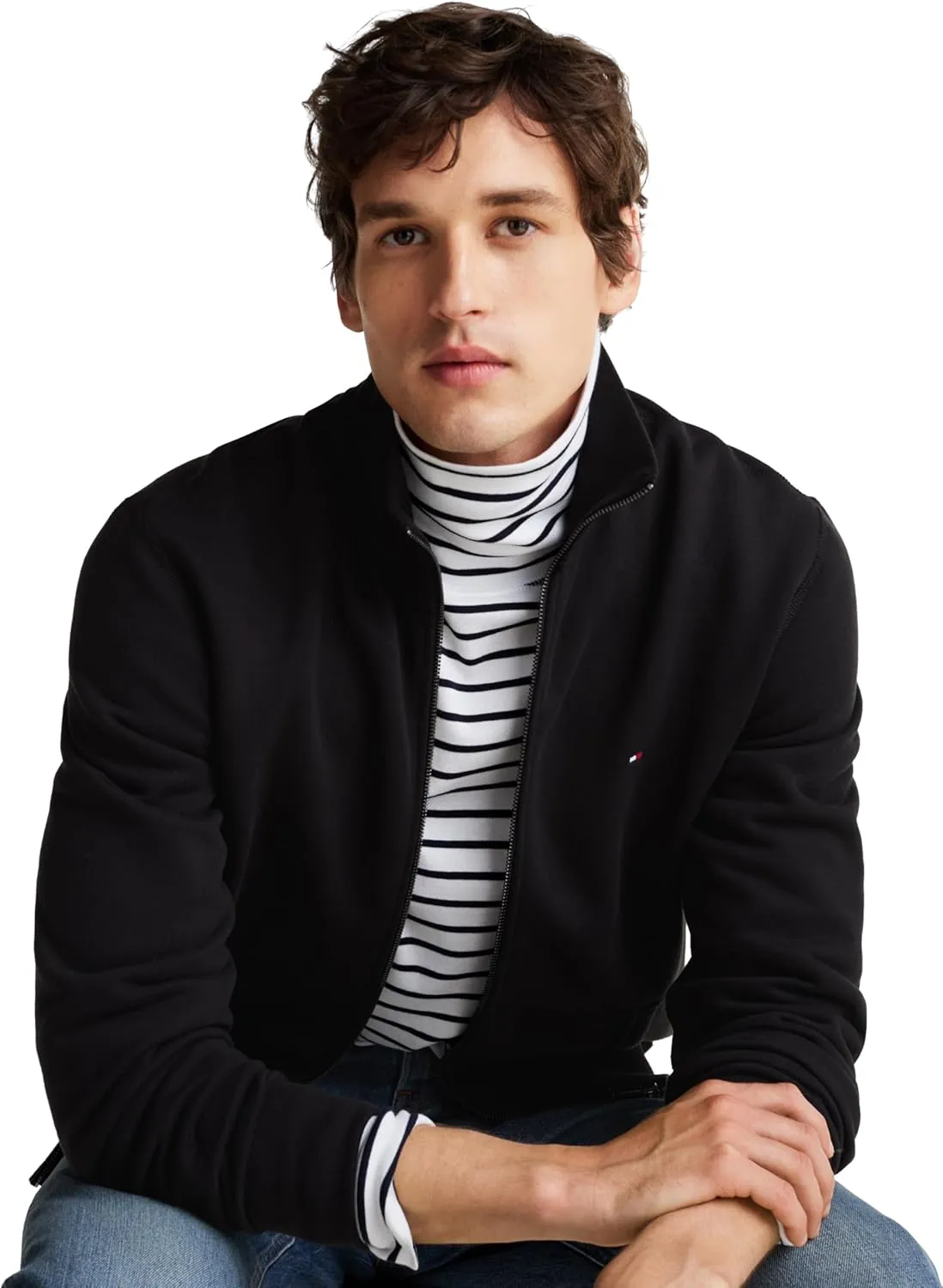 Tommy Hilfiger Men's Medium Weight Fleece Full Zip Up Sweatshirt