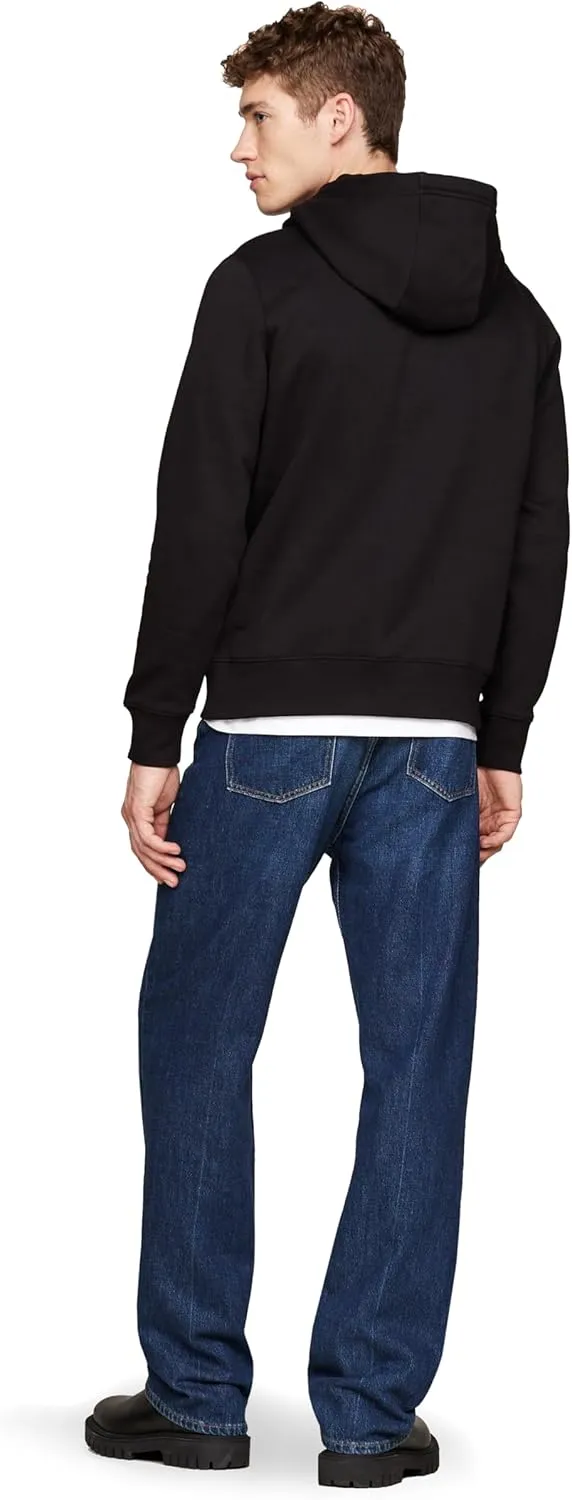 Tommy Hilfiger Men's Medium Weight Fleece Hoodie Sweatshirt with Signature Stripe Logo