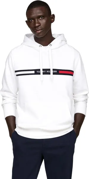Tommy Hilfiger Men's Medium Weight Fleece Hoodie Sweatshirt with Signature Stripe Logo