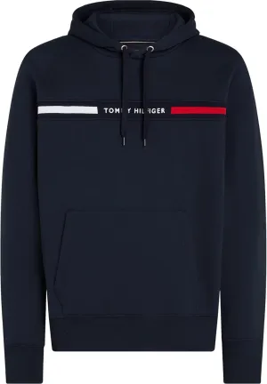 Tommy Hilfiger Men's Medium Weight Fleece Hoodie Sweatshirt with Signature Stripe Logo