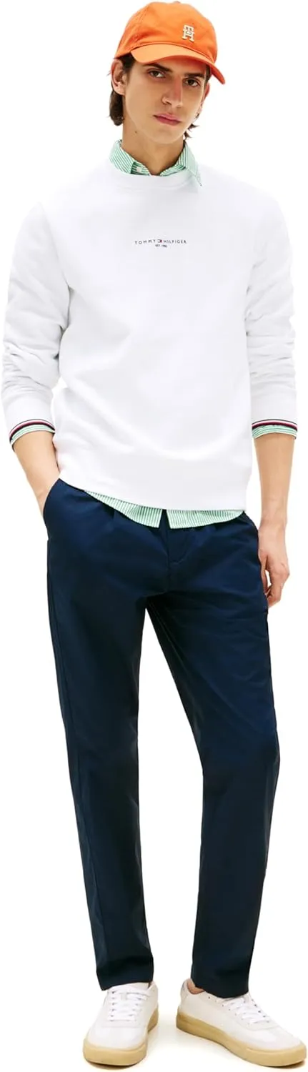 Tommy Hilfiger Men's Medium Weight Small Graphic Logo Crewneck Sweatshirt