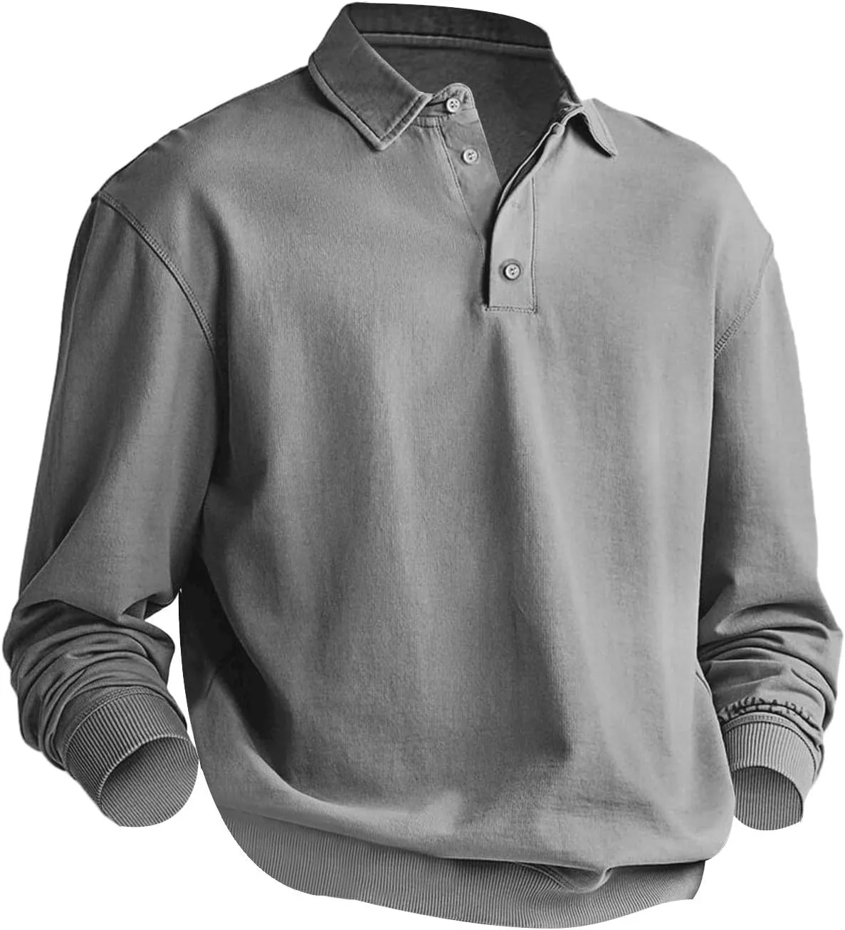 Tshirts Shirts for Men Sweater Solid Color Casual Long Sleeved Pullover Sweater Mens T Shirts Casual Stylish 2xlt